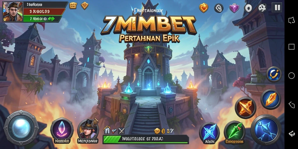 Tampilan gameplay menara pertahanan dalam aksi di 7MMBET.