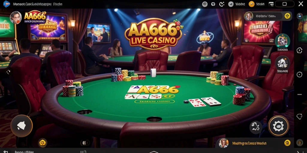 Tampilan gameplay Live Casino yang menegangkan di AA666.