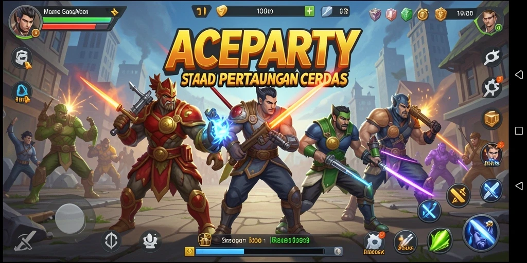 Tampilan menarik dari gameplay strategi ACEPARTY yang mendebarkan.