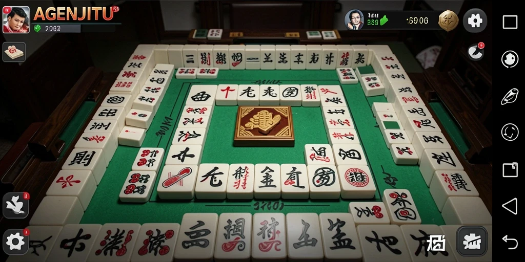Screenshot utama AGENJITU menampilkan gameplay Mahjong yang menarik.