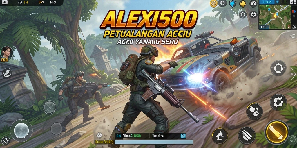 Tampilan aksi seru dalam gameplay ALEXIS500.