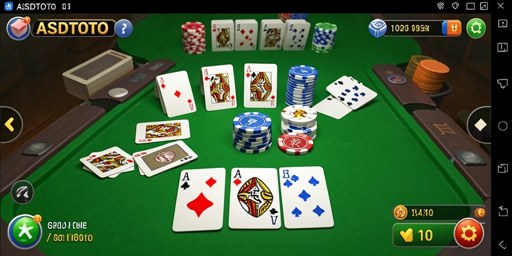 Screenshot gameplay ASDTOTO menunjukkan suasana bermain Gaple yang menarik.
