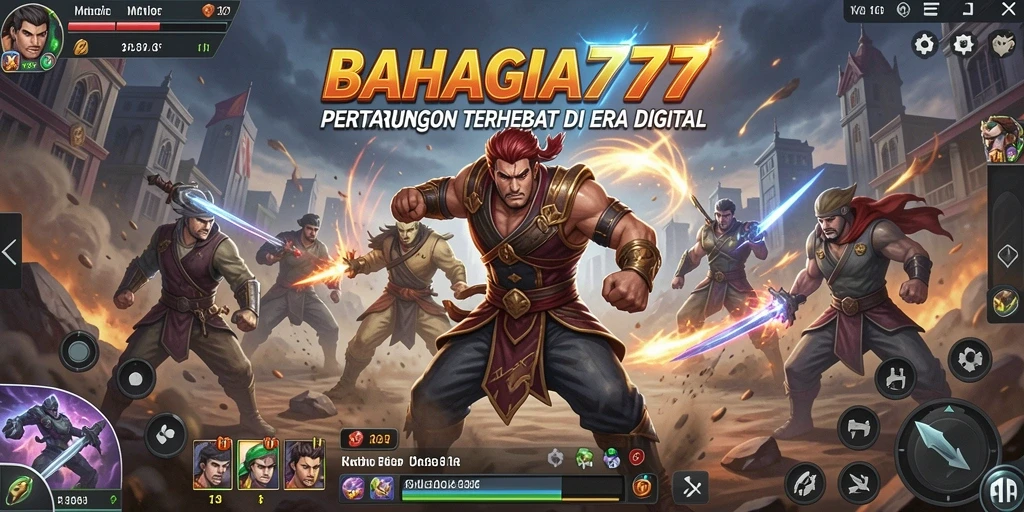 Tampilan mendebarkan gameplay BAHAGIA777 dengan pertarungan yang intens.