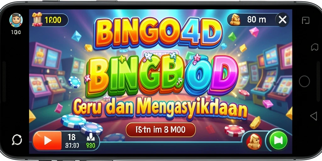 Tampilan gameplay BINGO4D yang penuh warna dan seru.