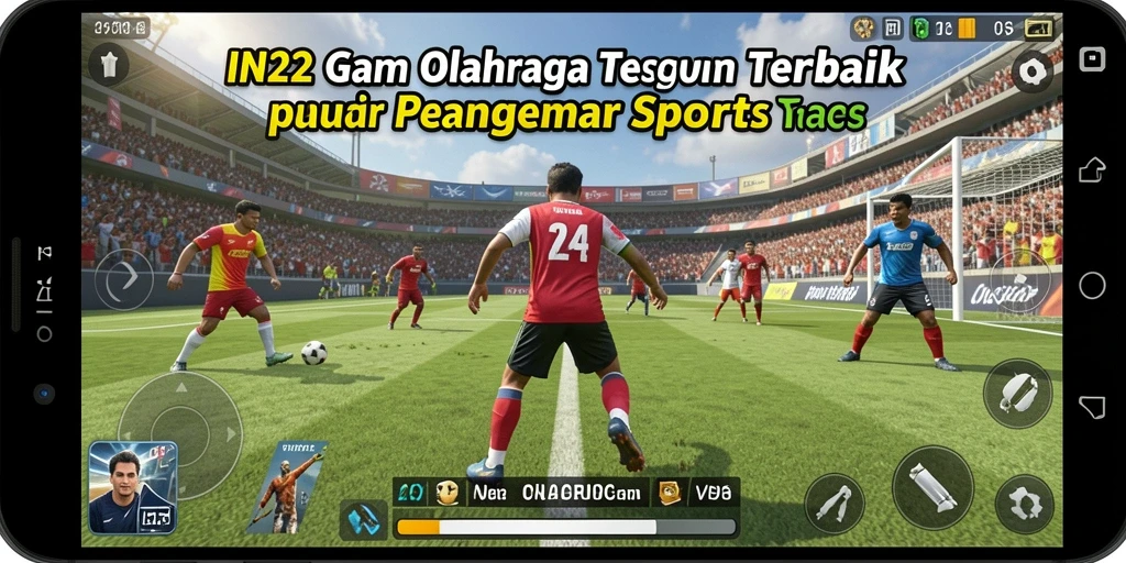 Tampilan gameplay IN22 dengan aksi olahraga yang memukau.