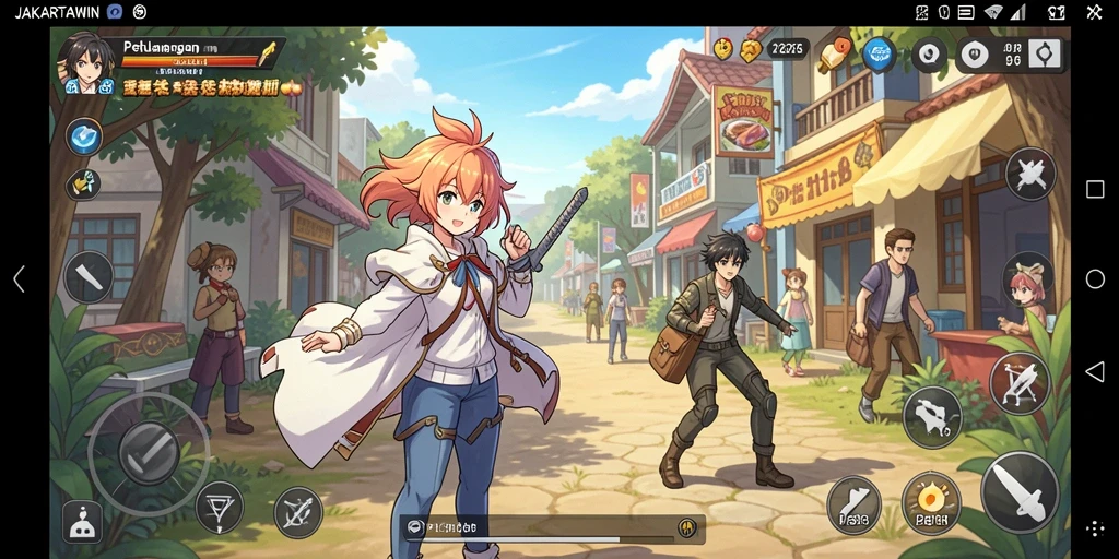 Screenshot dari gameplay <strong>JAKARTAWIN</strong> menampilkan aksi seru dalam pertarungan Anime.