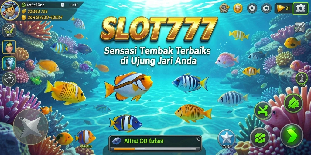 Tampilan gameplay SLOT777 yang memikat dengan aksi menembak ikan.