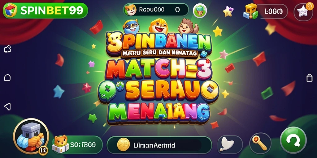 Screenshot gameplay SPINBET99 yang menunjukkan level Match-3 yang menarik.