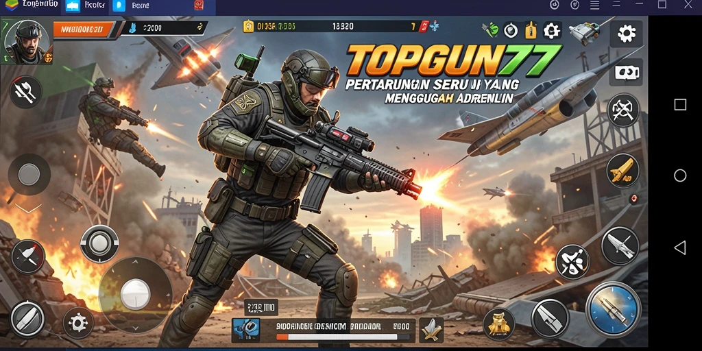 Tampilan gameplay seru dari TOPGUN77 yang penuh aksi.
